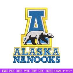 alaska nanooks embroidery design, alaska nanooks embroidery, logo sport, sport embroidery, ncaa embroidery.