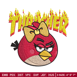 angry birds thrasher embroidery design, angry birds embroidery, cartoon design, embroidery file, instant download.