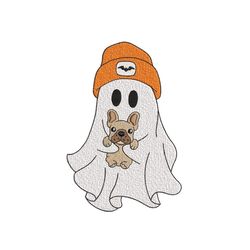 Ghost with Dog Embroidery Design, Halloween Ghost Dog Embroidery Design, 3 sizes, Instant Download