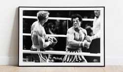 rocky balboa and ivan drago poster, rocky balboa movie vintage photo poster - art deco, canvas print, gift idea, print b