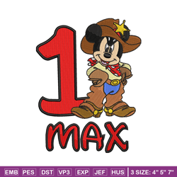 1 max mickey mouse embroidery design, mickey embroidery, logo design, logo shirt, disney embroidery, digital download