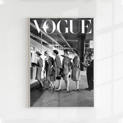 vintage vogue poster vogue magazine cover  cool girl print, luxury fashion poster, girly wall art, college apartment dec