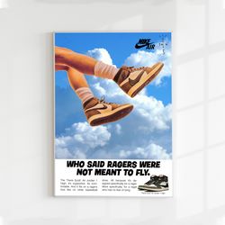 air jordan 1 travis scott retro poster, vintage sneaker poster, wall decor, cactus jack, minimalist poster, wall art, ni