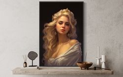 aphrodite greek goddess poster or canvas - goddess of love, beauty, and desire - mythology painting framed or unframed r