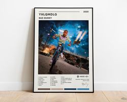 bad bunny yhlqmdlg album cover poster, bad bunny yhlqmdlg poster print, digital download, bad bunny poster, music gift a