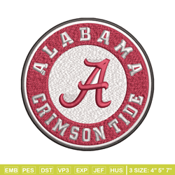 alabama crimson tide embroidery design, alabama crimson tide embroidery, logo sport, sport embroidery, ncaa embroidery