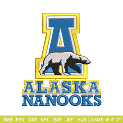 alaska nanooks embroidery design, alaska nanooks embroidery, logo sport, sport embroidery, ncaa embroidery.