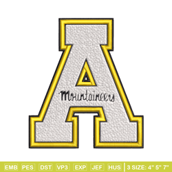 appalachian state mountaineers embroidery design, logo embroidery, logo sport, sport embroidery, ncaa embroidery.