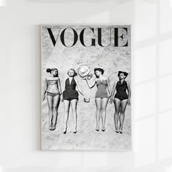 vogue poster vogue magazine cover  beach wall art, luxury fashion poster, girly wall art, college apartment decor, print