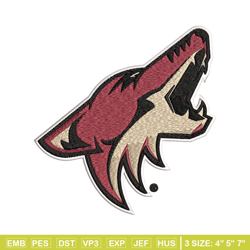 arizona coyotes logo embroidery, nhl embroidery, sport embroidery, logo embroidery, nhl embroidery design.