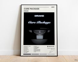 drake care package album cover poster, drake care package poster print, digital download, drake poster, music gift album