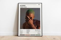 frank ocean blonde album cover poster, frank ocean blonde poster print, digital download, frank ocean poster, music gift