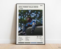 j cole 2014 forest hills drive album cover poster, j cole 2014 forest hills drive poster print, digital download, jcole