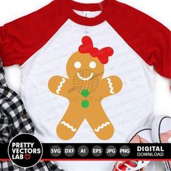 christmas svg, gingerbread girl svg, gingerbread svg, dxf, eps, png, kids cut files, holiday cookies clipart, winter svg