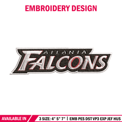 atlanta falcons embroidery design, logo embroidery, nfl embroidery, embroidery file, logo shirt, digital download