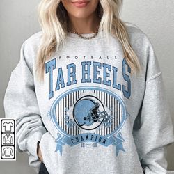 north carolina football sweatshirt, shirt retro style 90s vintage unisex crewneck football american, tar heels graphic t