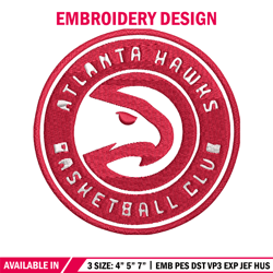 atlanta hawks logo embroidery, nba embroidery, sport embroidery, logo embroidery, nba embroidery design.