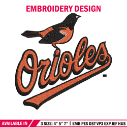 baltimore orioles logo embroidery, mlb embroidery, sport embroidery, logo embroidery, mlb embroidery design.