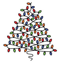 christmas tree svg, png, jpg files. christmas lights. merry christmas. digital download.