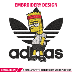 bart adidas embroidery design, adidas embroidery, embroidery file, brand embroidery, logo shirt, digital download