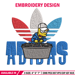 bart dj adidas embroidery design, adidas embroidery, brand embroidery, embroidery file, logo shirt, digital download