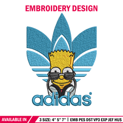 bart simpson adidas embroidery design,adidas embroidery, brand embroidery, embroidery file, logo shirt, digital download