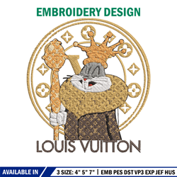 bunny cartoon lv embroidery design, lv embroidery, embroidery file, brand embroidery, logo shirt, digital download