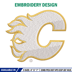 calgary flames embroidery design, logo embroidery, nhl embroidery, embroidery file, logo shirt, digital download