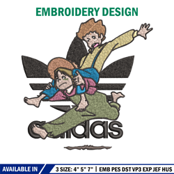 cartoon adidas embroidery design, adidas embroidery, embroidery file, cartoon embroidery, logo shirt, digital download