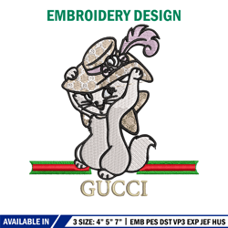 cat cartoon gucci embroidery design, gucci embroidery, embroidery file, logo shirt, sport embroidery, digital download.