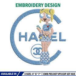 chanel blue girl embroidery design, chanel embroidery, embroidery file, brand embroidery, logo shirt, digital download