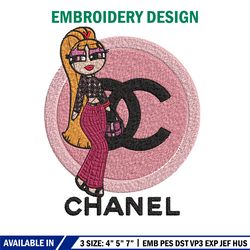 chanel pink girl embroidery design, chanel embroidery, embroidery file, brand embroidery, logo shirt, digital download