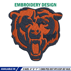 chicago bears embroidery design, logo embroidery, ncaa embroidery, embroidery file, logo shirt, digital download