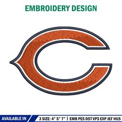 chicago bears embroidery design, logo embroidery,nfl embroidery, embroidery file, logo shirt, digital download