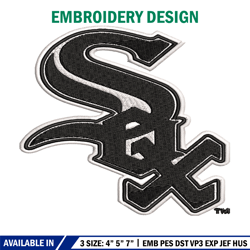 chicago white sox logo embroidery, mlb embroidery, sport embroidery, logo embroidery, mlb embroidery design