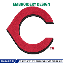 cincinnati reds embroidery design, brand embroidery, embroidery file, logo shirt, sport embroidery, digital download