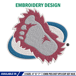 colorado avalanche logo embroidery, nhl embroidery, sport embroidery, logo embroidery, nhl embroidery design