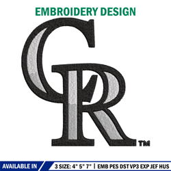 colorado rockies logo embroidery, mlb embroidery, sport embroidery, logo embroidery, mlb embroidery design