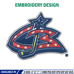 columbus blue jackets logo embroidery, nhl embroidery, sport embroidery, logo embroidery, nhl embroidery design.