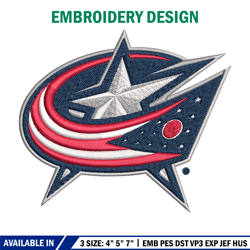 columbus blue jackets logo embroidery, nhl embroidery, sport embroidery, logo embroidery, nhl embroidery design