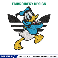 duck cartoon adidas embroidery design, adidas embroidery, brand embroidery, embroidery file, logo shirt,digital download