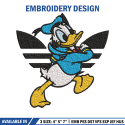 duck cartoon adidas embroidery design, adidas embroidery, brand embroidery, embroidery file, logo shirt,digital download