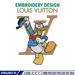 duck cartoon lv embroidery design, lv embroidery, brand embroidery, embroidery file, logo shirt, digital download