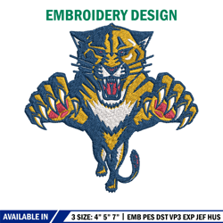 florida panthers logo embroidery, nhl embroidery, sport embroidery, logo embroidery, nhl embroidery design.