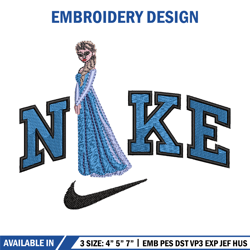 elsa x nike embroidery design, dinsey embroidery, brand embroidery, embroidery file, logo shirt, digital download