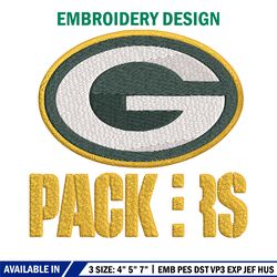 green bay packers logo embroidery, nfl embroidery, sport embroidery, logo embroidery, nfl embroidery design.