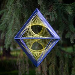 platonic solid. octahedron with uv string-art