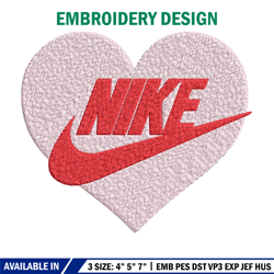 heart nike embroidery design, nike embroidery, brand embroidery, embroidery file, logo shirt, digital download