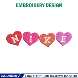 heart x nike  logo embroidery design, nike embroidery, brand embroidery, embroidery file, logo shirt, digital download