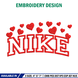 heart x nike embroidery design, nike embroidery, brand embroidery, embroidery file, logo shirt, digital download